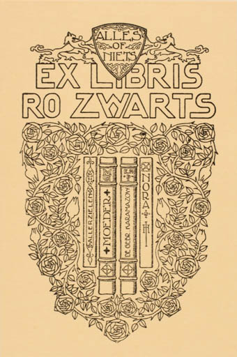 Exlibris by Johannes Kroon from Netherland for Ro Zwarts - Flower Book 