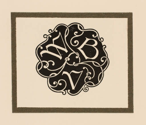 Exlibris by K. Nachenius from Netherland for Wereld Bibliotheek Vereeniging - Monogram 