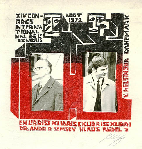 Exlibris by Vincas Kisarauskas from Lithuania for Klaus Rödel - Abstract Exlibris Congress 