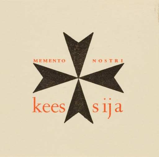 Exlibris by Emile Puettmann from Netherland for ? Kees + Sija - Text/Writing 