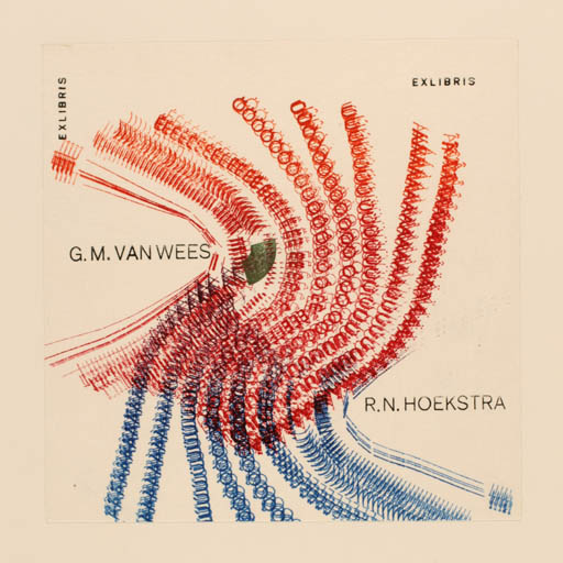 Exlibris by Emile Puettmann from Netherland for G. M. van + Hoekstra, R. N. Wees - Abstract 