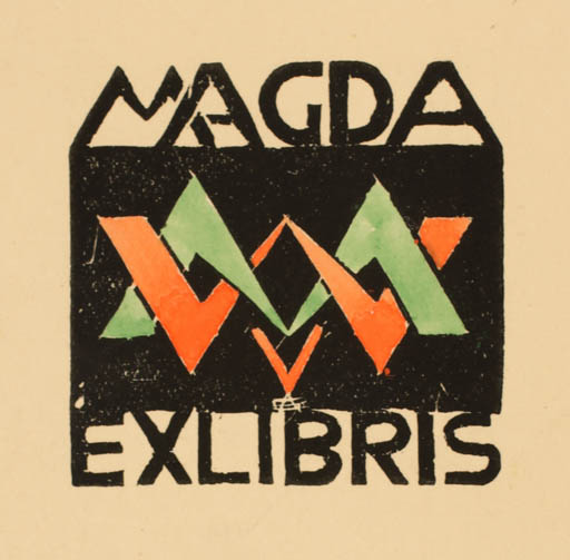 Exlibris by A. I. J. Schellart from Netherland for ? Magda - Abstract Monogram Text/Writing 