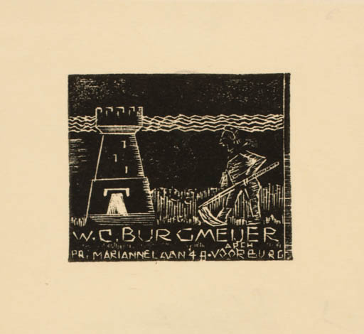 Exlibris by A. I. J. Schellart from Netherland for W. C. Burgmeijer - Working Scenery/Landscape 