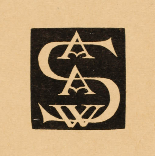 Exlibris by A. I. J. Schellart from Netherland for ? S. A. A. W. - Monogram 