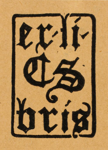 Exlibris by A. I. J. Schellart from Netherland for ? C. S. - Monogram 