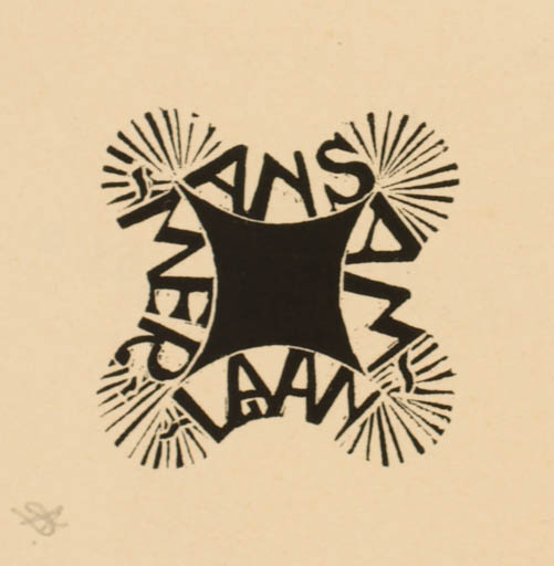 Exlibris by A. I. J. Schellart from Netherland for Ans Amerlaan - Abstract Text/Writing 