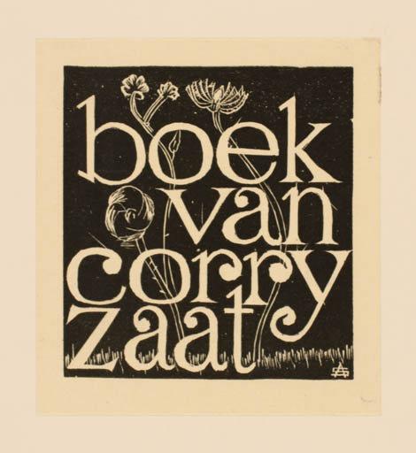 Exlibris by A. I. J. Schellart from Netherland for Corry Zaat - Text/Writing 