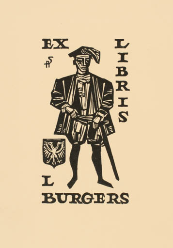 Exlibris by Akke Sins from Netherland for Louis Burgers - Man 