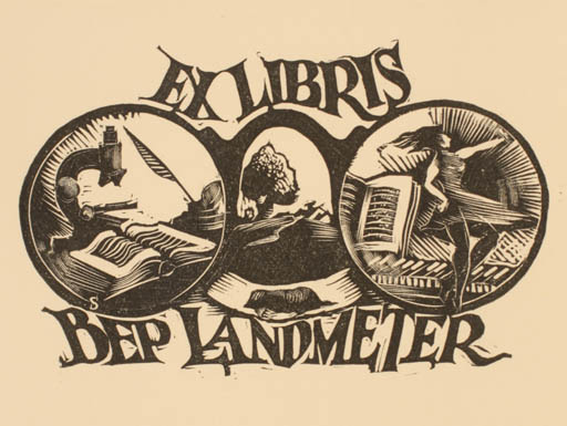 Exlibris by Reinier Snapper from Netherland for Bep Landmeter - 