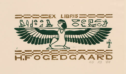 Exlibris by Ad. Snelders from Netherland for Helmer Fogedgaard - Egypt 