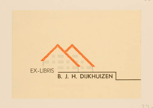 Exlibris by B. Timmer from Netherland for B. J. H. Dijkjuizen - Architecture 