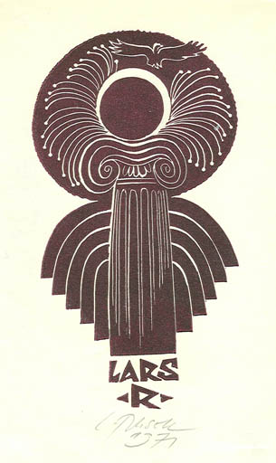 Exlibris by Ladislav Rusek from Czechoslovakia for Lars Rödel - Classical antiquity 