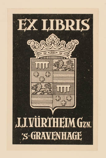 Exlibris by J. J. Vürthheim from Netherland for J. J. Vürthheim - Heraldry 