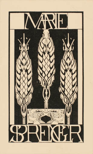 Exlibris by H. M. Wichers Wierdsma from Netherland for Marie Sprenger - Fauna Flora Jugend 