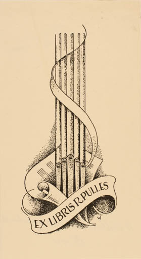 Exlibris by Henk Willemse from Netherland for R. Pulles - Music 