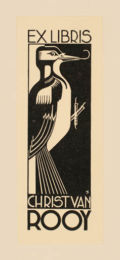 Exlibris by Henk Willemse from Netherland for Christ van Rooy - Fauna Bird 