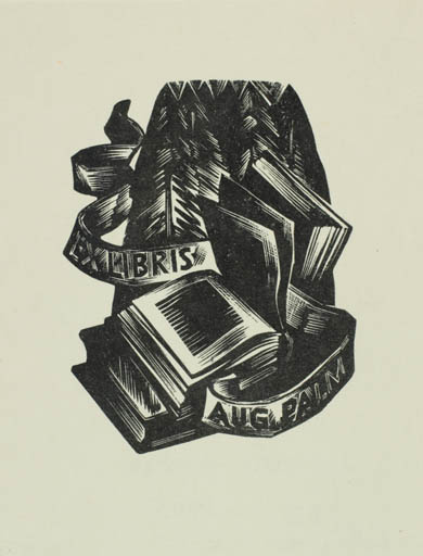 Exlibris by Henno Arrak from Estonia for Aug. Palm - Book 