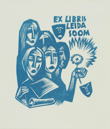 Exlibris by Henno Arrak from Estonia for Leida Soom - Group Theater/Cirkus 