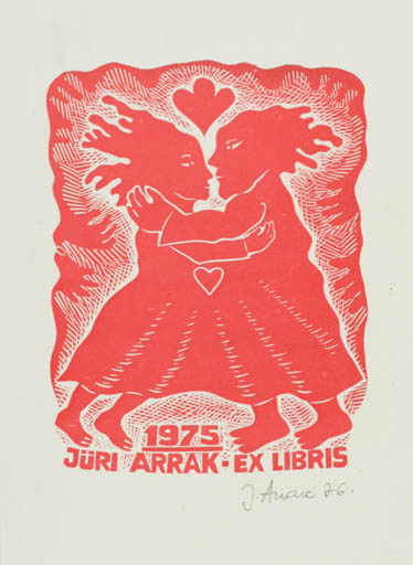 Exlibris by Jüri Arrak from Estonia for Jüri Arrak - Couple Romance 