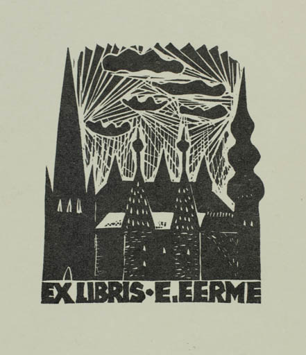 Exlibris by Jüri Arrak from Estonia for Emil Eerme - City Church 