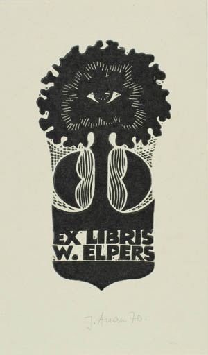 Exlibris by Jüri Arrak from Estonia for W. Elpers - Abstract 