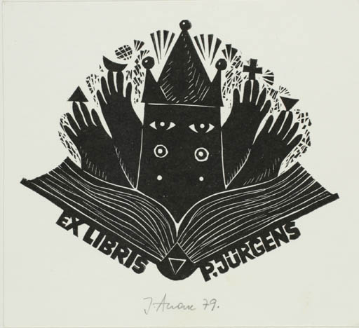 Exlibris by Jüri Arrak from Estonia for Peeter Jürgens - Book Castle/Palace 