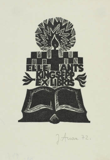 Exlibris by Jüri Arrak from Estonia for Elle Ants Kingsepp - Book 