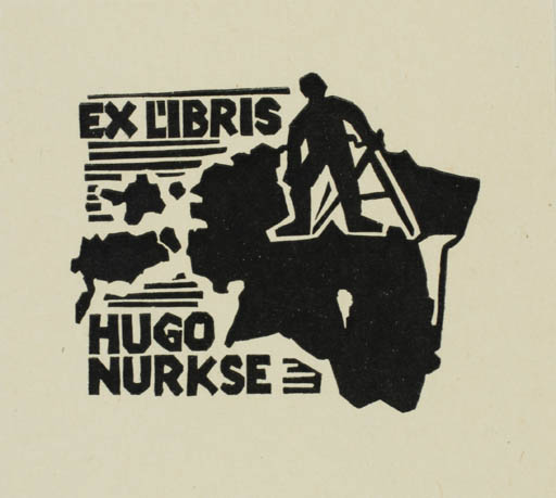 Exlibris by Jüri Arrak from Estonia for Hugo Nurkse - Working Man 