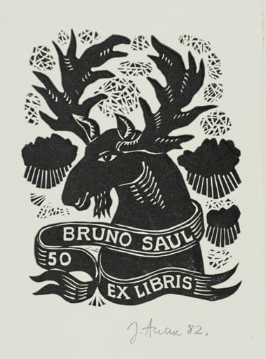 Exlibris by Jüri Arrak from Estonia for Bruno Saul - Fauna 