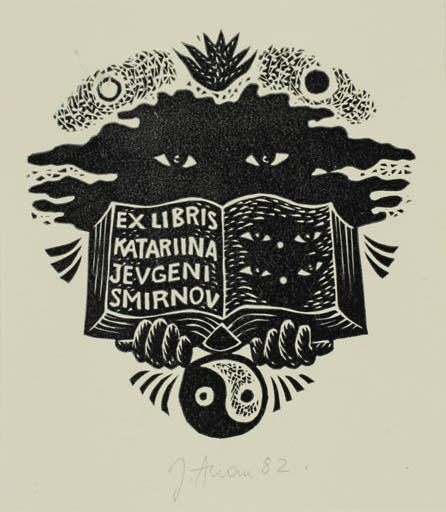 Exlibris by Jüri Arrak from Estonia for Katarina Jevgeni Smirnov - Book 