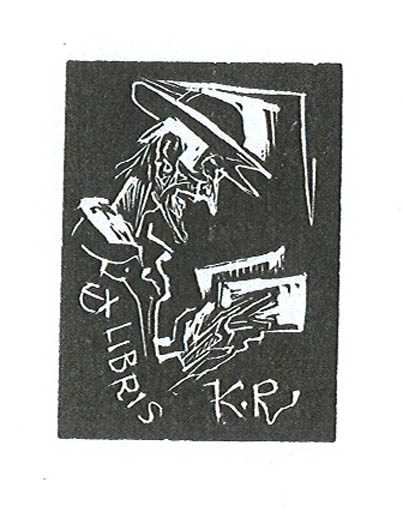 Exlibris by Jaroslav Vodrazka from Czechoslovakia for Klaus Rödel - Literature 