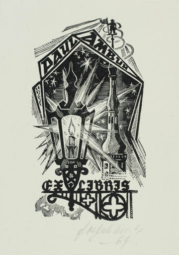 Exlibris by Johannes Juhansoo from Estonia for Paul Ambur - 