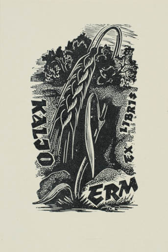 Exlibris by Johannes Juhansoo from Estonia for Kaljo Erm - Flora Scenery/Landscape 