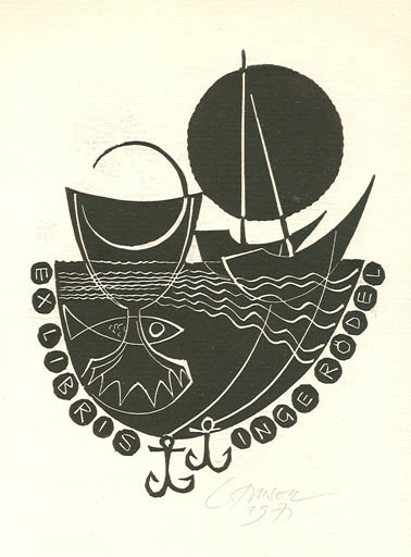 Exlibris by Ladislav Rusek from Czechoslovakia for Inge Rödel - Maritime 