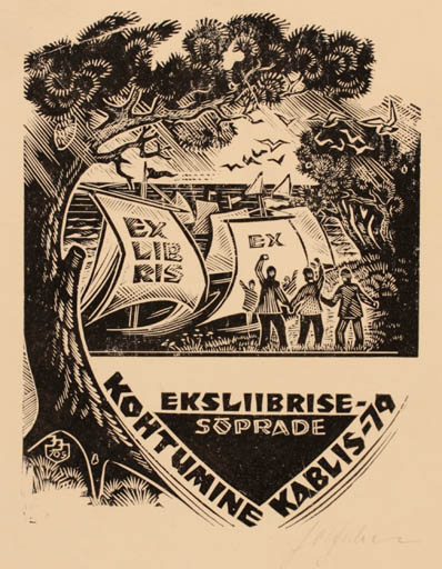 Exlibris by Johannes Juhansoo from Estonia for Kohtumine Kablis - Maritime 