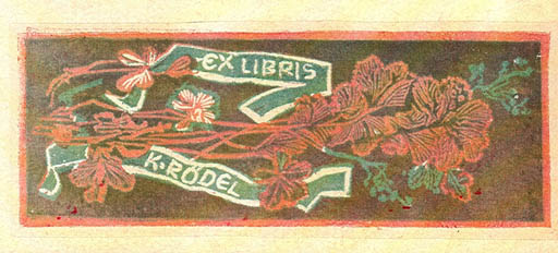 Exlibris by Jaroslav Vodrazka from Czechoslovakia for Klaus Rödel - Flower Flora 