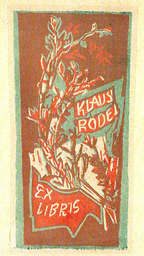 Exlibris by Jaroslav Vodrazka from Czechoslovakia for Klaus Rödel - Flower Flora 