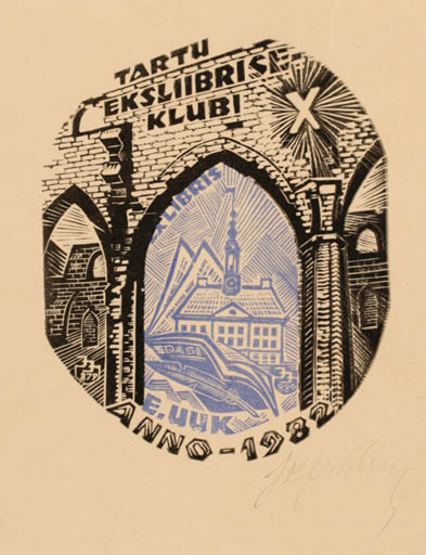 Exlibris by Johannes Juhansoo from Estonia for ? Tartu Eksliibris Klubi - Architecture 