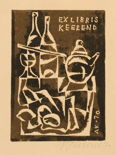 Exlibris by Avo Keerend from Estonia for Avo Keerend - Wine 