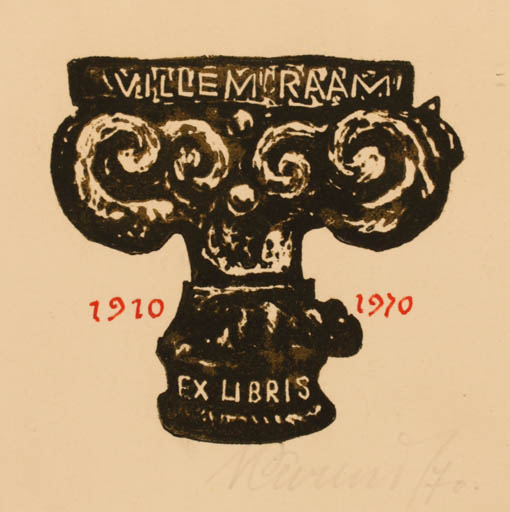 Exlibris by Avo Keerend from Estonia for Ville Miraam - Classical antiquity 