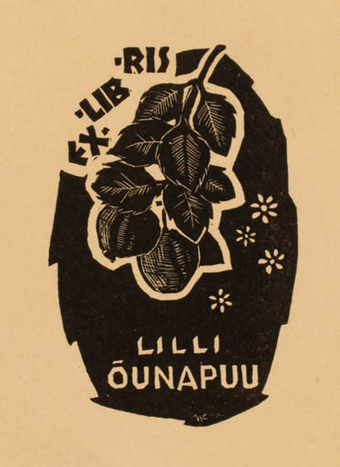 Exlibris by Jaak Kuusk from Estonia for Lilli Ounapuu - Flora 