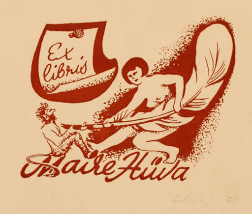 Exlibris by Heiki Lahi from Estonia for Maire Hüva - 