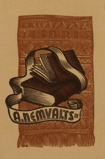 Exlibris by Arkadio Laigo from Estonia for A. Nemvalts - Book 