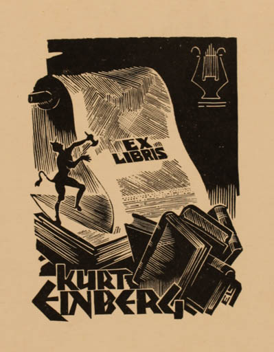 Exlibris by Esko Lepp from Estonia for Kurt Einberg - Book Devil 