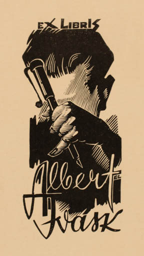 Exlibris by Esko Lepp from Estonia for Albert Tvask - Hand(s) 