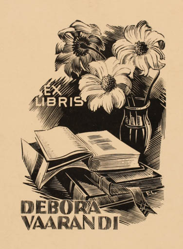 Exlibris by Esko Lepp from Estonia for Debora Vaarandi - Flower Book 