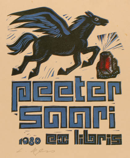 Exlibris by Lembit Lepp from Estonia for Peeter Saari - Pegasus 