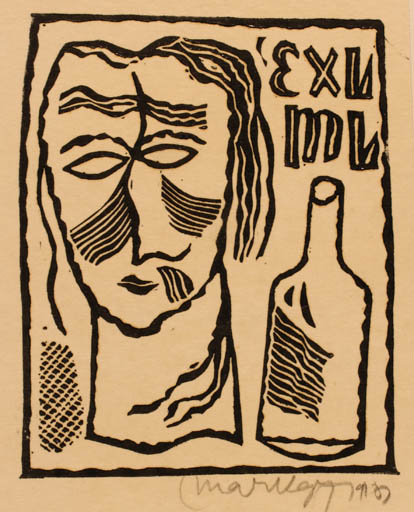 Exlibris by Mart Lepp from Estonia for Mart Lepp - Portrait Wine 