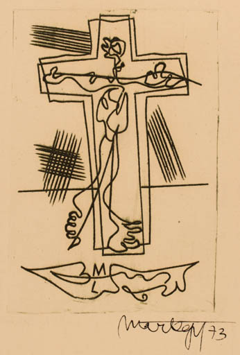 Exlibris by Mart Lepp from Estonia for Mart Lepp - Religion 