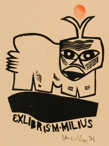 Exlibris by Mart Lepp from Estonia for M. Milius - 